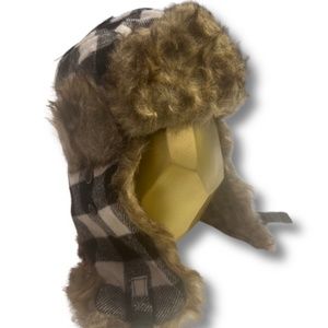 Black and White Plaid Trapper